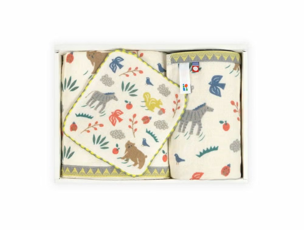 『alku-アルク』フェイスタオル・ハンドタオル・ミニハンカチベビー3点ギフトセット【M箱】