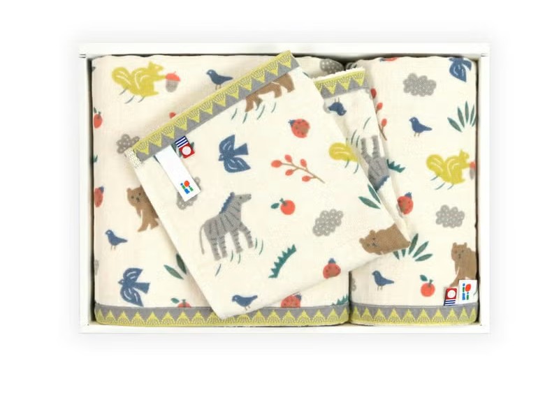 『alku-アルク』バスタオル・フェイスタオル・ハンドタオルベビー3点ギフトセット【L箱】