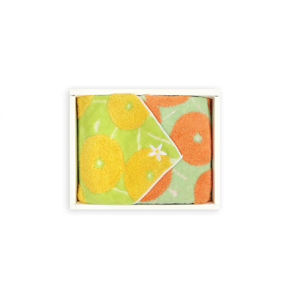 mimosa-ミモザ』ハンカチタオル(WH・BL)2枚組ギフトセット【S箱