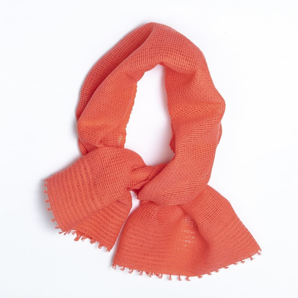 MOJIRI ドライコットン ショートマフラー』コーラル | 今治タオル