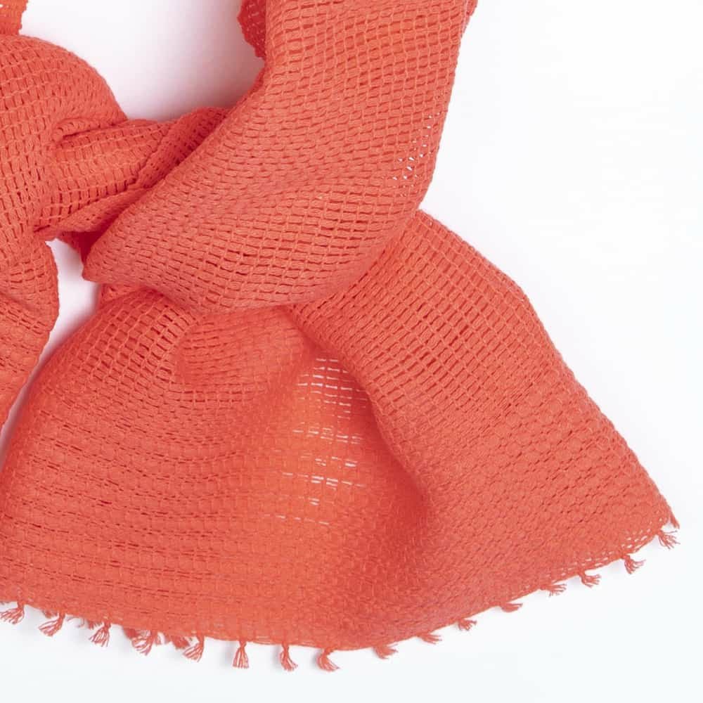 MOJIRI ドライコットン ショートマフラー』コーラル | 今治タオル