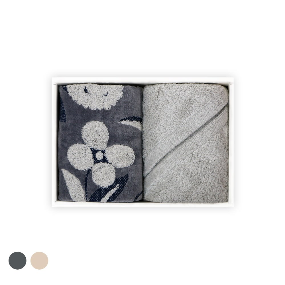 niwa-ニワ』『IORINO／ふわふわ』(GY）フェイスタオル2枚組ギフト